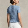 AZURE Women’s Ralph Lauren Cable-Knit Cotton Short-Sleeve Sweaters