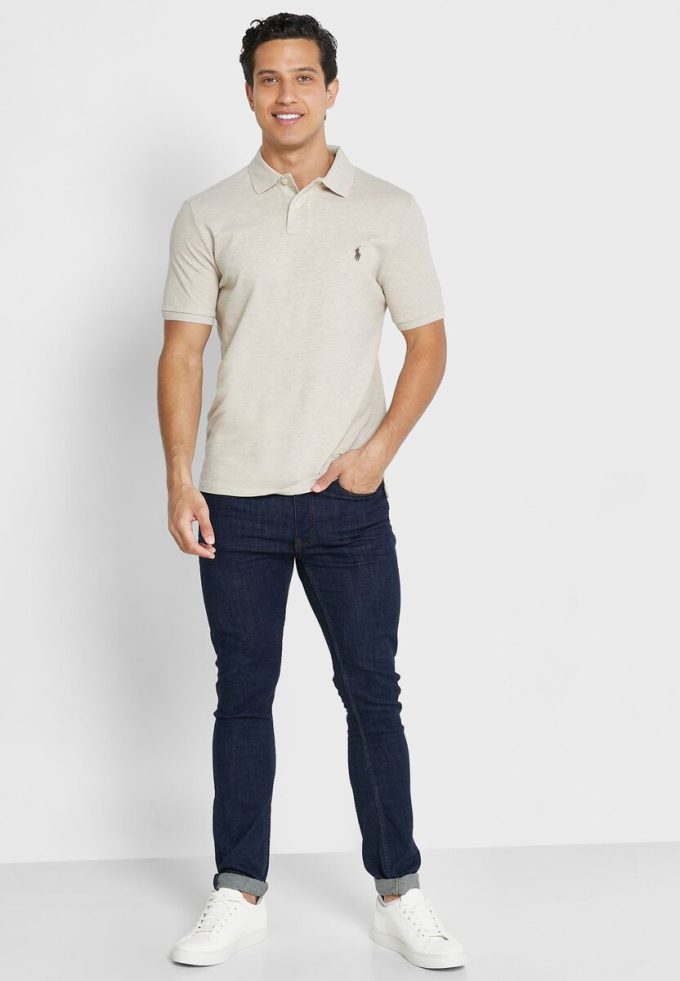 Beige Men’s Ralph Lauren Essential Polo Shirts