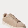 Beige Men’s Ralph Lauren Heritage Court II Suede Sneakers