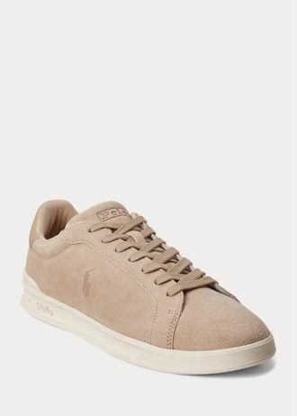 Beige Men’s Ralph Lauren Heritage Court II Suede Sneakers