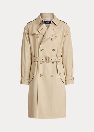 Beige Men’s Ralph Lauren Stretch Cotton Trench Coats