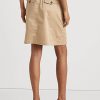 Beige Women’s Ralph Lauren Belted Micro-Sanded Twill Skirts Beige Women’s Ralph Lauren Belted Micro-Sanded Twill Skirts