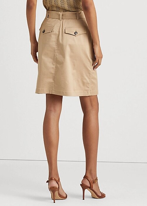 Beige Women’s Ralph Lauren Belted Micro-Sanded Twill Skirts Beige Women’s Ralph Lauren Belted Micro-Sanded Twill Skirts