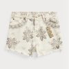 Beige Women’s Ralph Lauren Boy Fit Seeded Natural Denim Shorts
