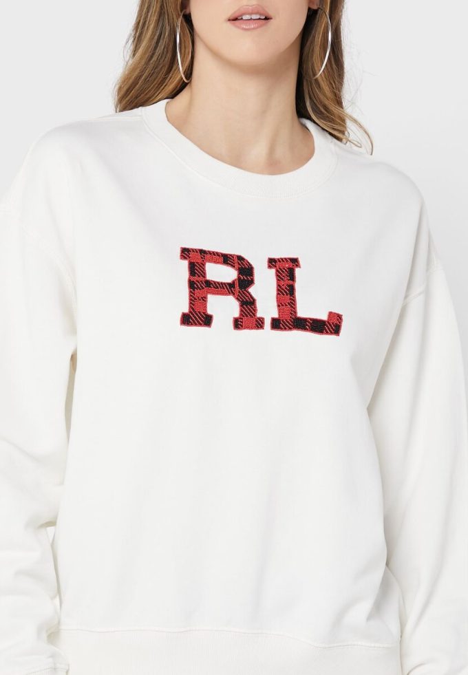 Beige Women’s Ralph Lauren Graphic Knitted Sweatshirts Beige Women’s Ralph Lauren Graphic Knitted Sweatshirts