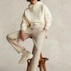 Beige Women’s Ralph Lauren Logo Cable-quilted Jerseys Pants Beige Women’s Ralph Lauren Logo Cable-quilted Jerseys Pants