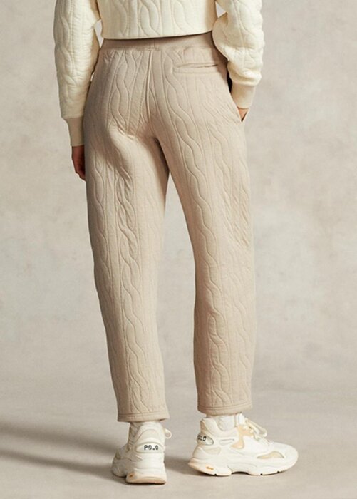 Beige Women’s Ralph Lauren Logo Cable-quilted Jerseys Pants Beige Women’s Ralph Lauren Logo Cable-quilted Jerseys Pants