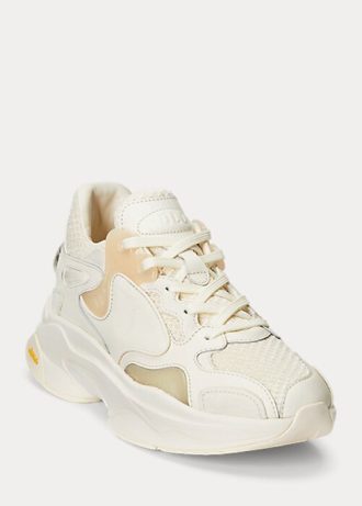 Beige Women’s Ralph Lauren Logo Tech Sneakers