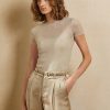 Beige Women’s Ralph Lauren Mesh Short-Sleeve Sweaters Beige Women’s Ralph Lauren Mesh Short-Sleeve Sweaters