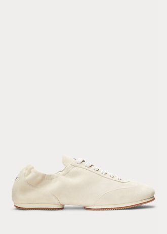 Beige Women’s Ralph Lauren The Suede Pony Ballerina Sneakers