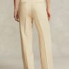 Beige Women’s Ralph Lauren Cropped Straight-Leg Linen Pants