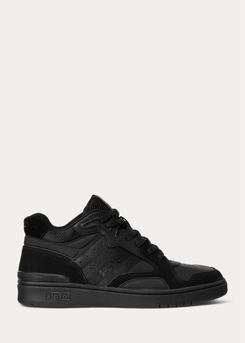 Black / Black Men’s Ralph Lauren Court Mid Pro Sneakers Black / Black Men’s Ralph Lauren Court Mid Pro Sneakers
