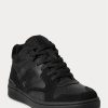 Black / Black Men’s Ralph Lauren Court Mid Pro Sneakers Black / Black Men’s Ralph Lauren Court Mid Pro Sneakers
