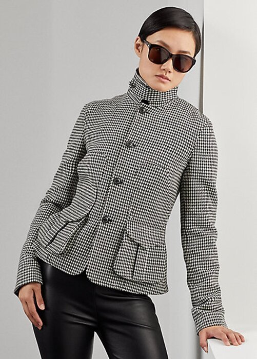 Black / Cream Women’s Ralph Lauren Cartwright Houndstooth Wool-Blend Jackets Black / Cream Women’s Ralph Lauren Cartwright Houndstooth Wool-Blend Jackets