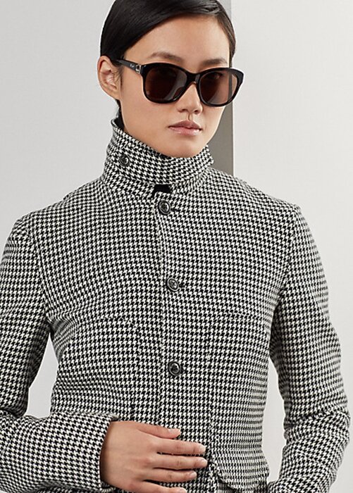 Black / Cream Women’s Ralph Lauren Cartwright Houndstooth Wool-Blend Jackets Black / Cream Women’s Ralph Lauren Cartwright Houndstooth Wool-Blend Jackets