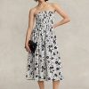 Black / Cream Women’s Ralph Lauren Floral Linen Strapless Dress Black / Cream Women’s Ralph Lauren Floral Linen Strapless Dress