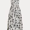 Black / Cream Women’s Ralph Lauren Floral Linen Strapless Dress Black / Cream Women’s Ralph Lauren Floral Linen Strapless Dress