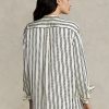 Black / Cream Women’s Ralph Lauren Oversize Striped Satin Shirts