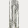 Black / Cream Women’s Ralph Lauren Striped Satin Wide-Leg Pants