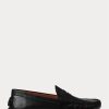 Black Men’s Ralph Lauren Anders Leather Driver Casual Shoes