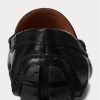 Black Men’s Ralph Lauren Anders Leather Driver Casual Shoes