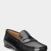 Black Men’s Ralph Lauren Chalmers Burnished Calfskin Penny Loafers