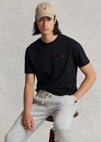 Black Men’s Ralph Lauren Classic Fit Jersey Crewneck  T Shirts