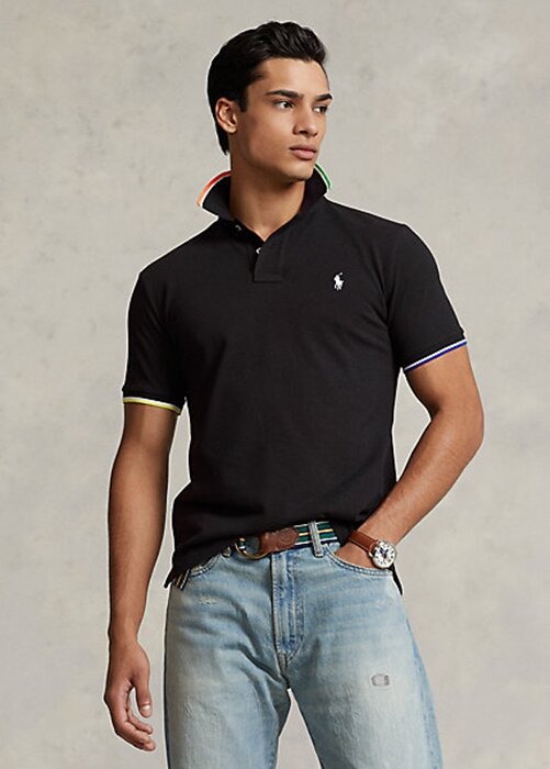 Black Men’s Ralph Lauren Classic Fit Mesh Polo Shirts Black Men’s Ralph Lauren Classic Fit Mesh Polo Shirts