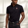 Black Men’s Ralph Lauren Custom Slim Fit Bear Polo Shirts Black Men’s Ralph Lauren Custom Slim Fit Bear Polo Shirts