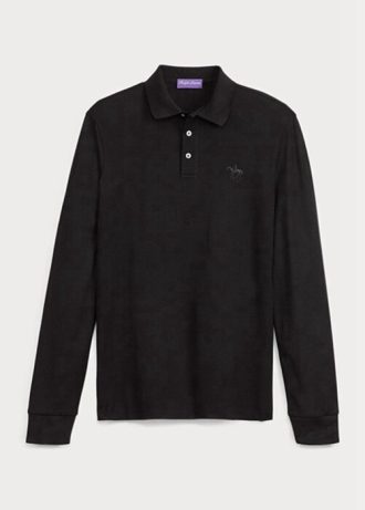 Black Men’s Ralph Lauren Custom Slim Fit Pique Polo Shirts