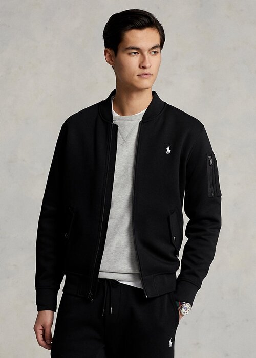Black Men’s Ralph Lauren Double-Knit Bomber Jackets Black Men’s Ralph Lauren Double-Knit Bomber Jackets