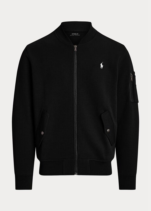 Black Men’s Ralph Lauren Double-Knit Bomber Jackets Black Men’s Ralph Lauren Double-Knit Bomber Jackets