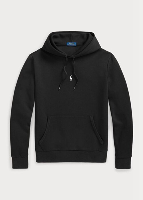 Black Men’s Ralph Lauren Double-knit Hoodie Black Men’s Ralph Lauren Double-knit Hoodie