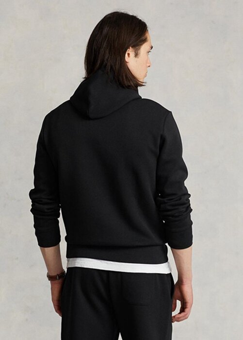 Black Men’s Ralph Lauren Double-knit Hoodie Black Men’s Ralph Lauren Double-knit Hoodie