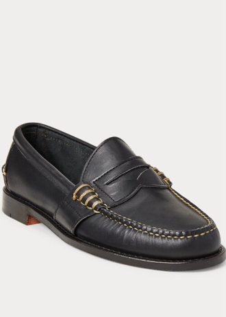 Black Men’s Ralph Lauren Edric Leather Penny Loafers