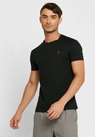 Black Men’s Ralph Lauren Embroidered Logo Crew Neck T Shirts