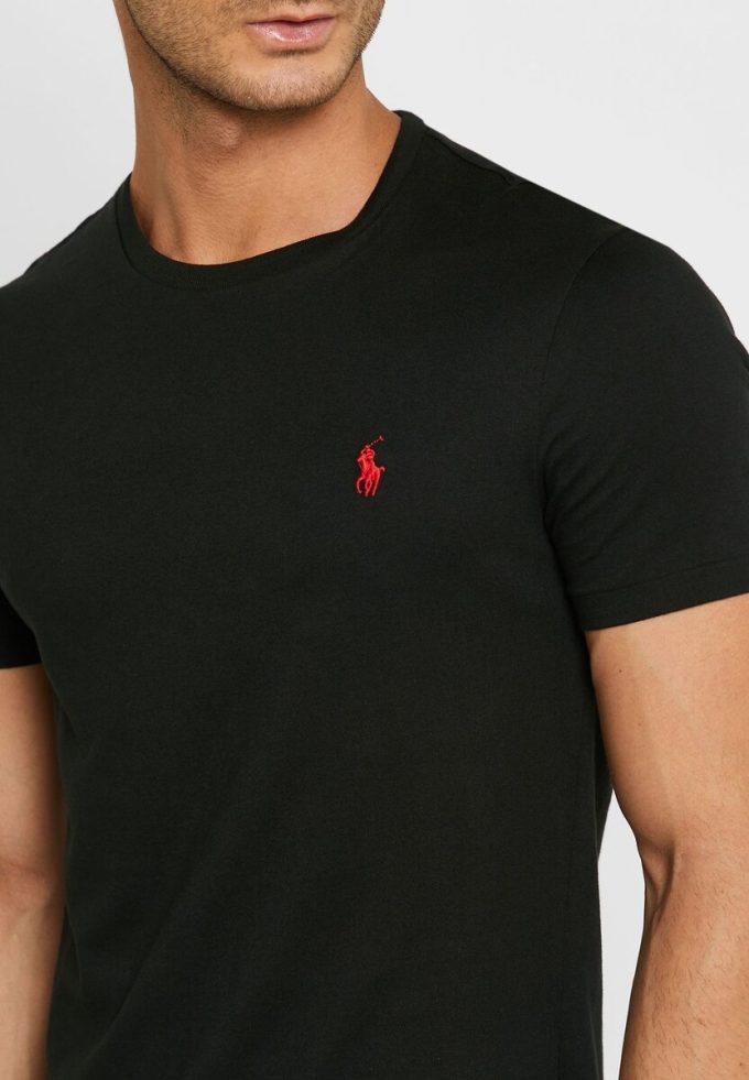 Black Men’s Ralph Lauren Embroidered Logo Crew Neck T Shirts