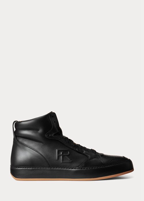 Black Men’s Ralph Lauren Jaemyn Calfskin High-Top Sneakers Black Men’s Ralph Lauren Jaemyn Calfskin High-Top Sneakers