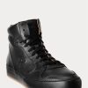 Black Men’s Ralph Lauren Jaemyn Calfskin High-Top Sneakers Black Men’s Ralph Lauren Jaemyn Calfskin High-Top Sneakers