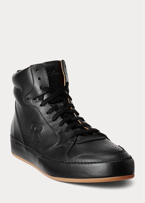 Black Men’s Ralph Lauren Jaemyn Calfskin High-Top Sneakers Black Men’s Ralph Lauren Jaemyn Calfskin High-Top Sneakers