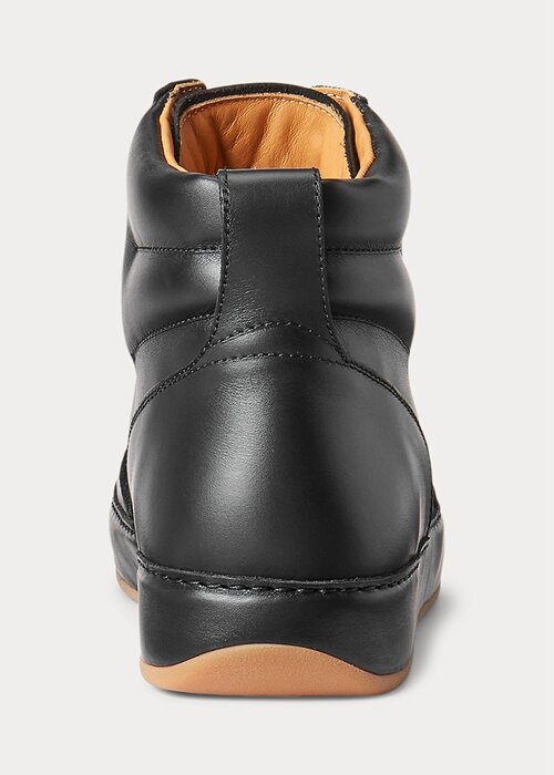Black Men’s Ralph Lauren Jaemyn Calfskin High-Top Sneakers Black Men’s Ralph Lauren Jaemyn Calfskin High-Top Sneakers