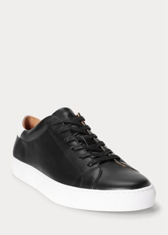 Black Men’s Ralph Lauren Jermain Leather Sneakers