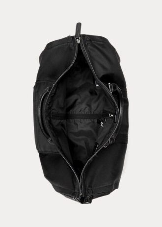 Black Men’s Ralph Lauren Leather-Trim Hybrid Garment Duffle Bags