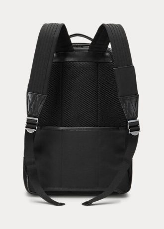 Black Men’s Ralph Lauren Leather-Trim Travel Backpacks