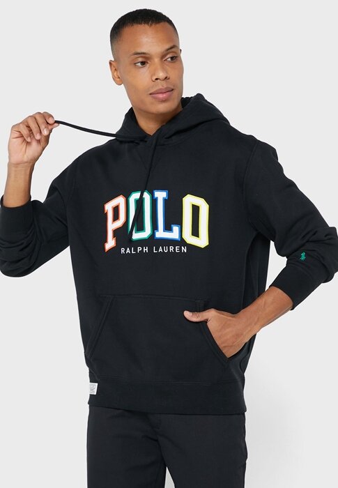 Black Men’s Ralph Lauren Logo Hoodie Black Men’s Ralph Lauren Logo Hoodie