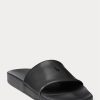Black / Black Men’s Ralph Lauren Signature Pony Leather Slippers