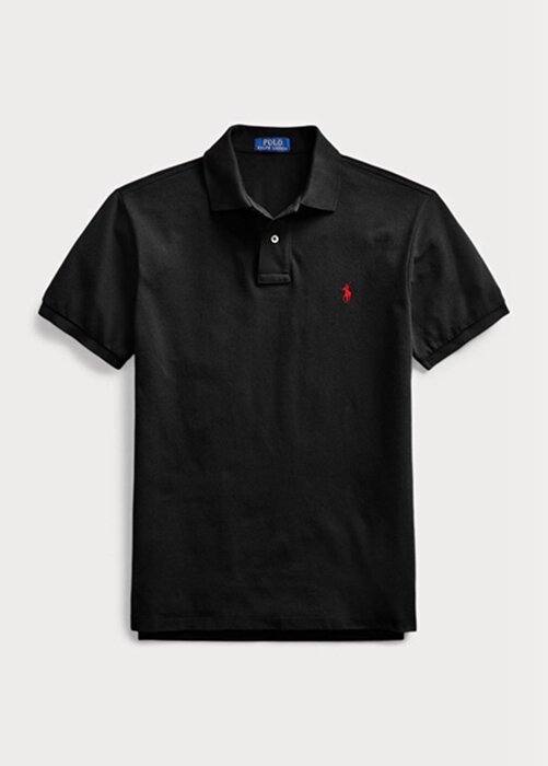 Black Men’s Ralph Lauren Slim Fit Mesh Polo Shirts Black Men’s Ralph Lauren Slim Fit Mesh Polo Shirts