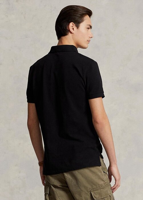 Black Men’s Ralph Lauren Slim Fit Mesh Polo Shirts Black Men’s Ralph Lauren Slim Fit Mesh Polo Shirts