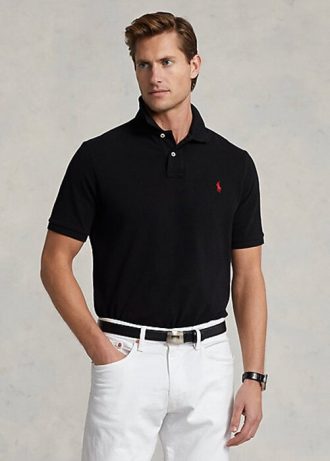Black Men’s Ralph Lauren The Iconic Mesh Polo Shirts