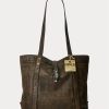 Black Over Brown Women’s Ralph Lauren Leather Tote Bags Black Over Brown Women’s Ralph Lauren Leather Tote Bags